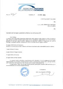 Lettera agli iscritti su convegni in modalità webinar con attribuzione CFP